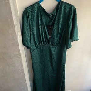 Green Satin Maxi Dress